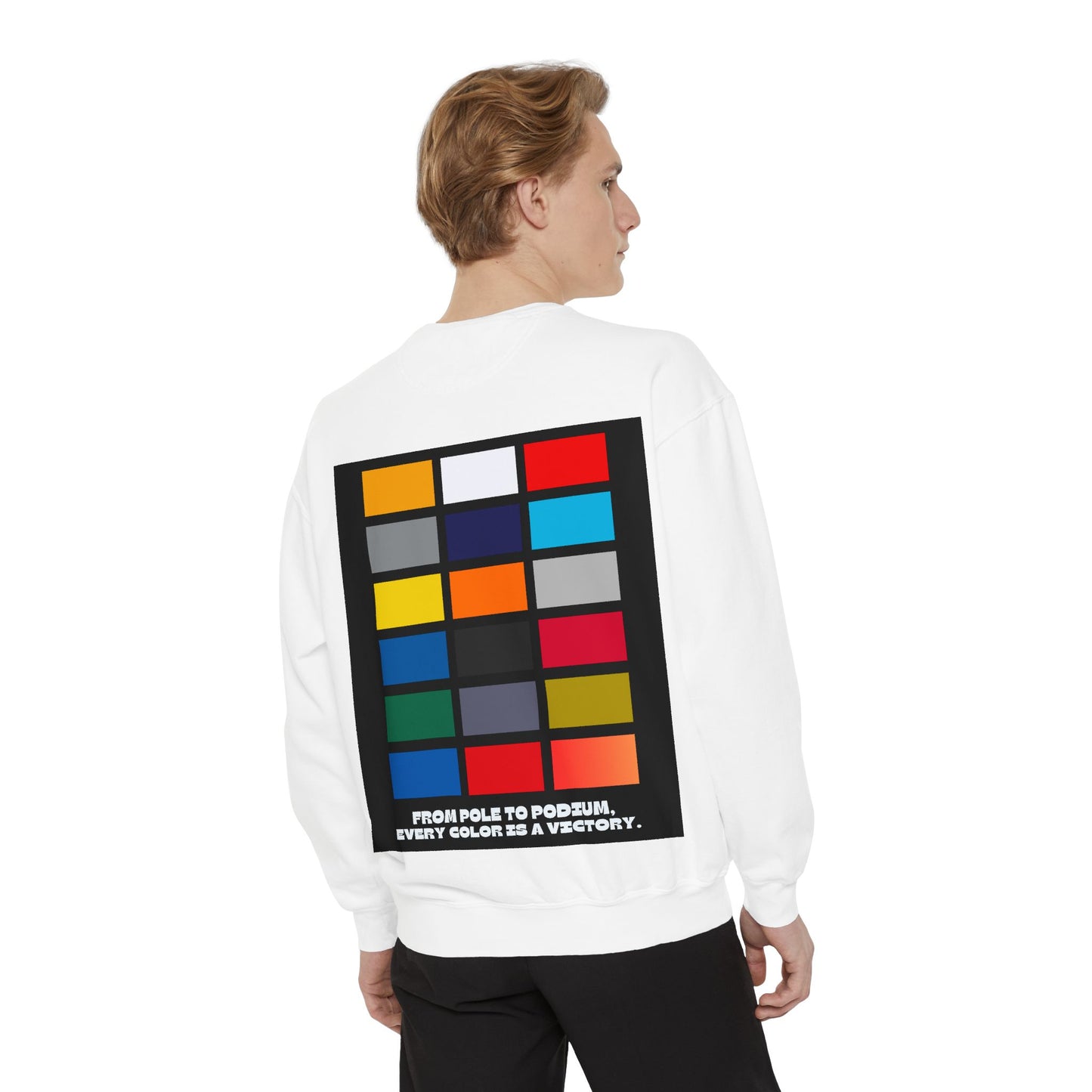 “From Pole to Podium” Sweatshirt | F1 Racing Team Colors & Victory-Inspired Apparel
