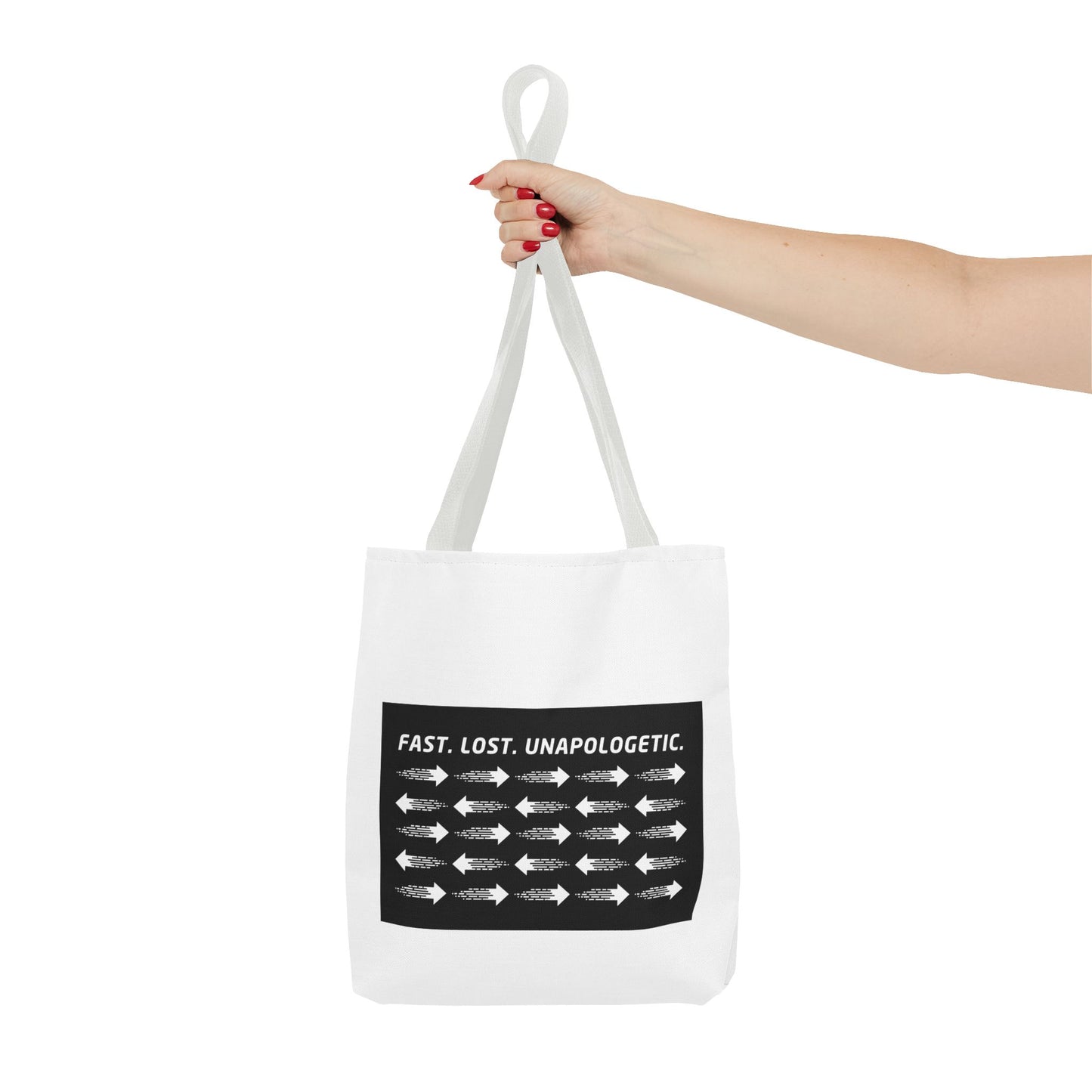 Fast. Lost. Unapologetic. – WIP25 Arrow Chaos Tote Bag