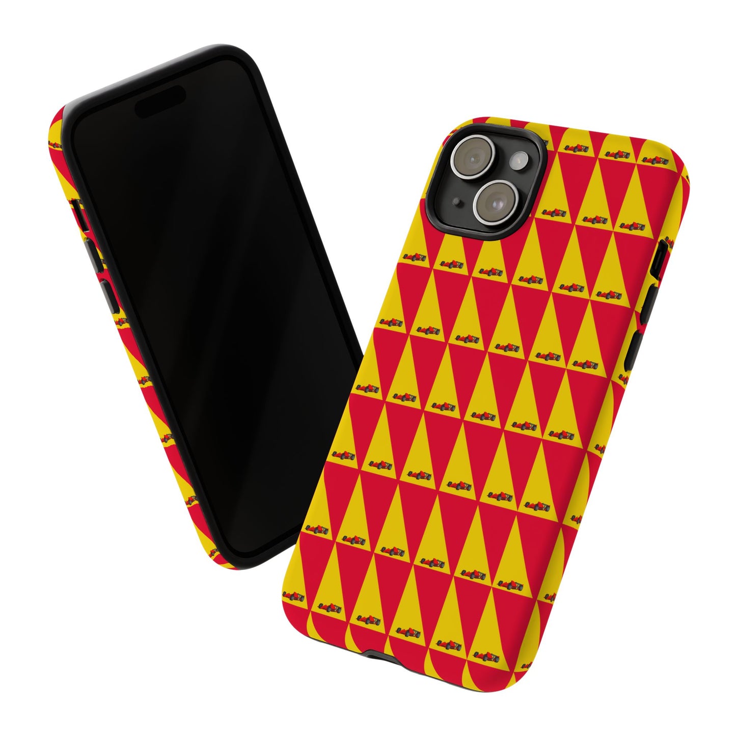 WIP25 iPhone Case – Triangular Grid Car Pattern | Sleek Racing-Inspired Tough Cases Design