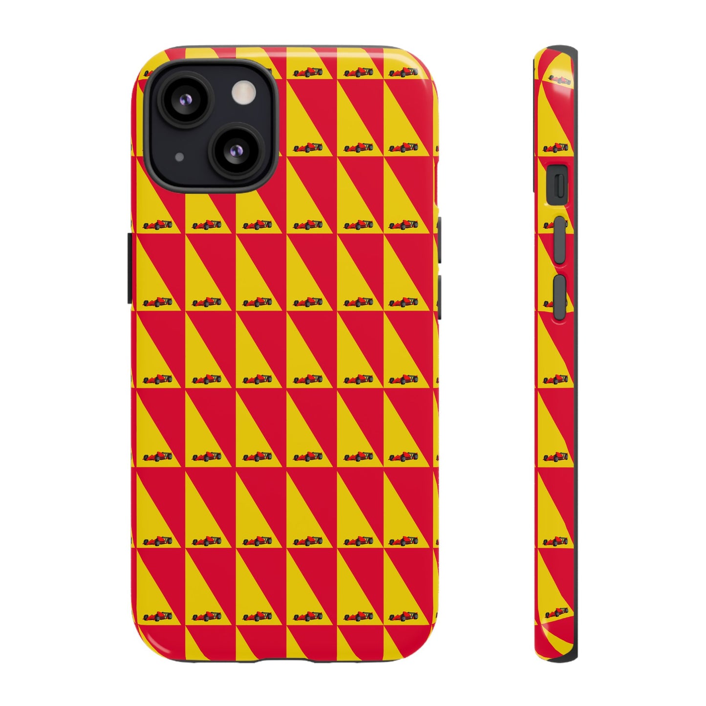 WIP25 iPhone Case – Triangular Grid Car Pattern | Sleek Racing-Inspired Tough Cases Design