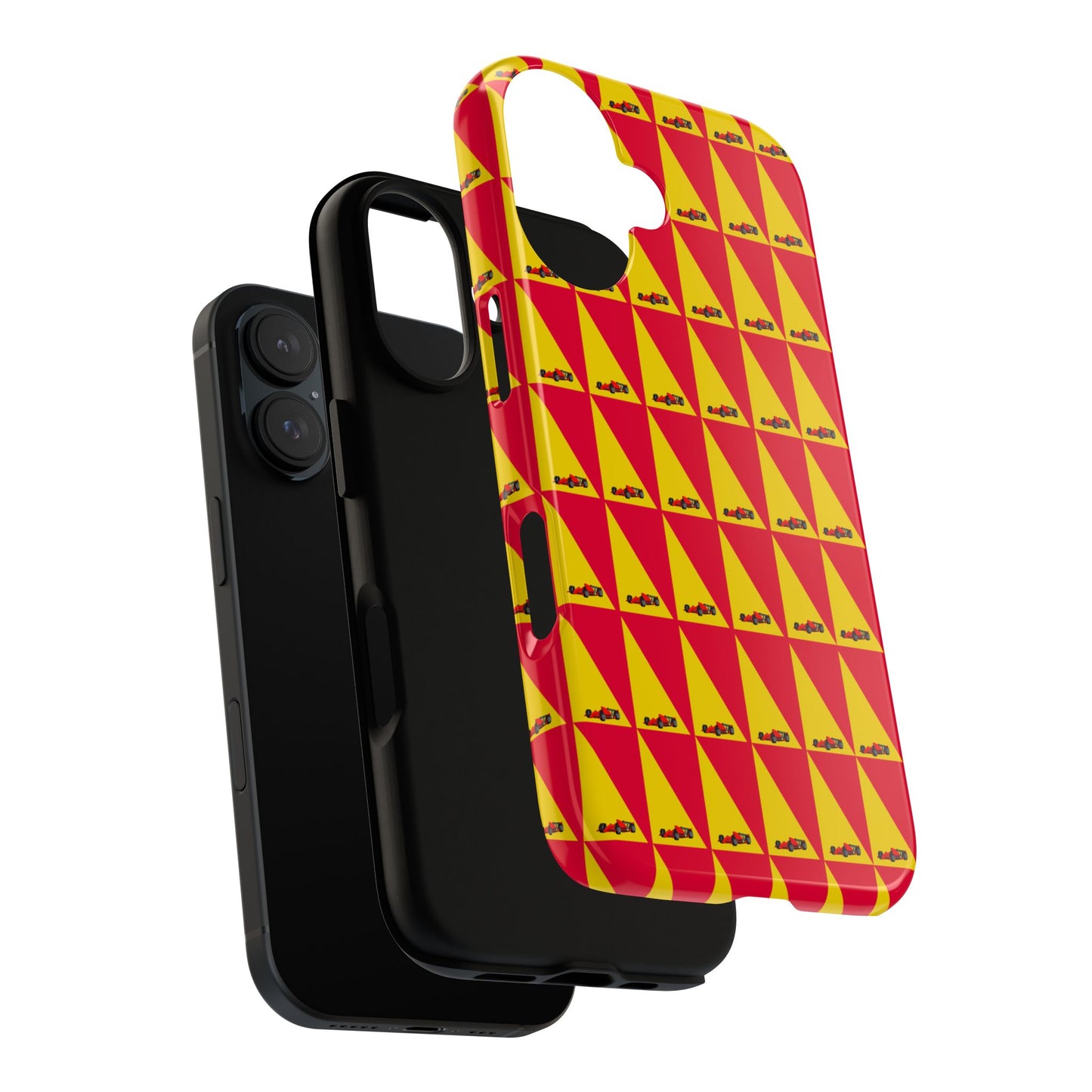 WIP25 iPhone Case – Triangular Grid Car Pattern | Sleek Racing-Inspired Tough Cases Design