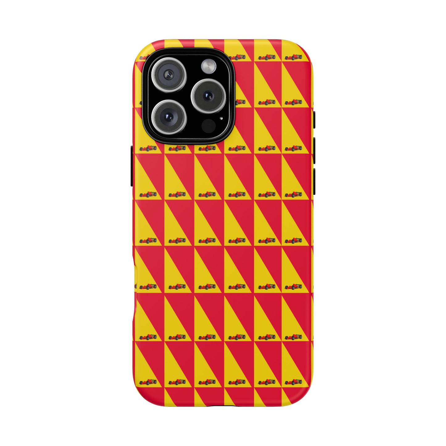 WIP25 iPhone Case – Triangular Grid Car Pattern | Sleek Racing-Inspired Tough Cases Design