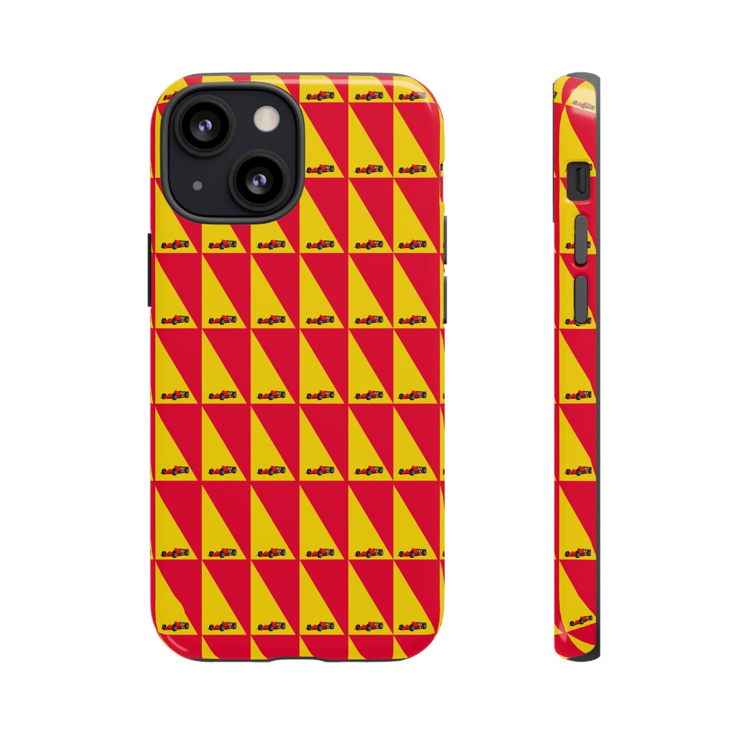 WIP25 iPhone Case – Triangular Grid Car Pattern | Sleek Racing-Inspired Tough Cases Design