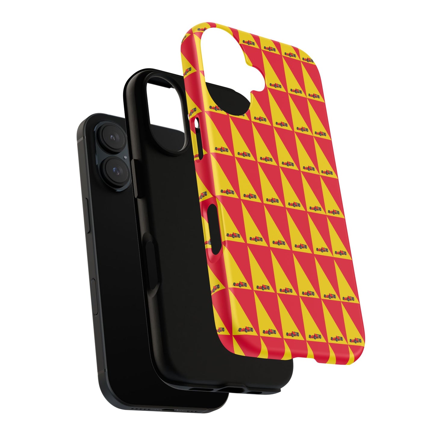 WIP25 iPhone Case – Triangular Grid Car Pattern | Sleek Racing-Inspired Tough Cases Design