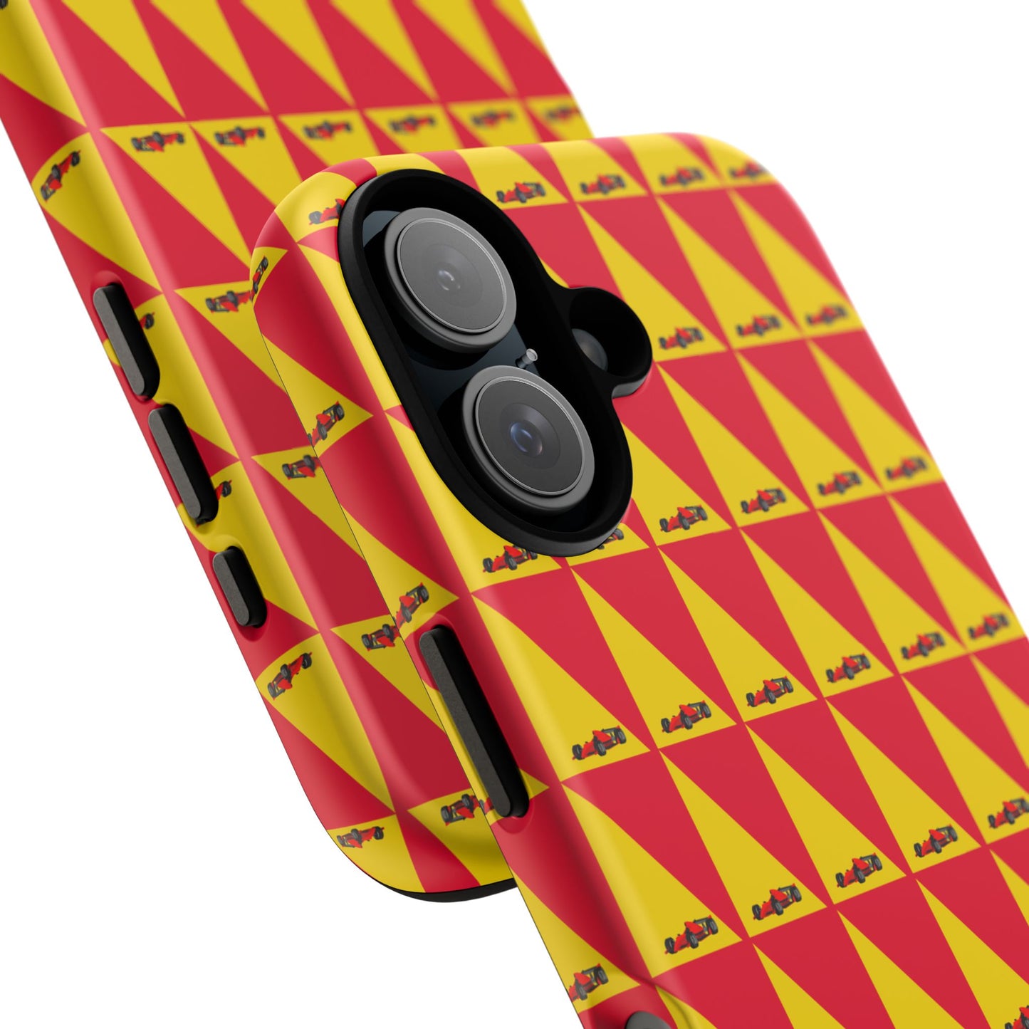 WIP25 iPhone Case – Triangular Grid Car Pattern | Sleek Racing-Inspired Tough Cases Design