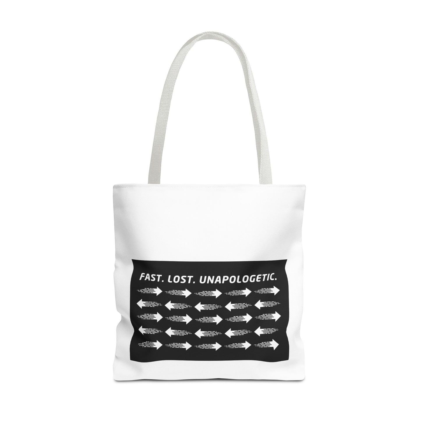 Fast. Lost. Unapologetic. – WIP25 Arrow Chaos Tote Bag
