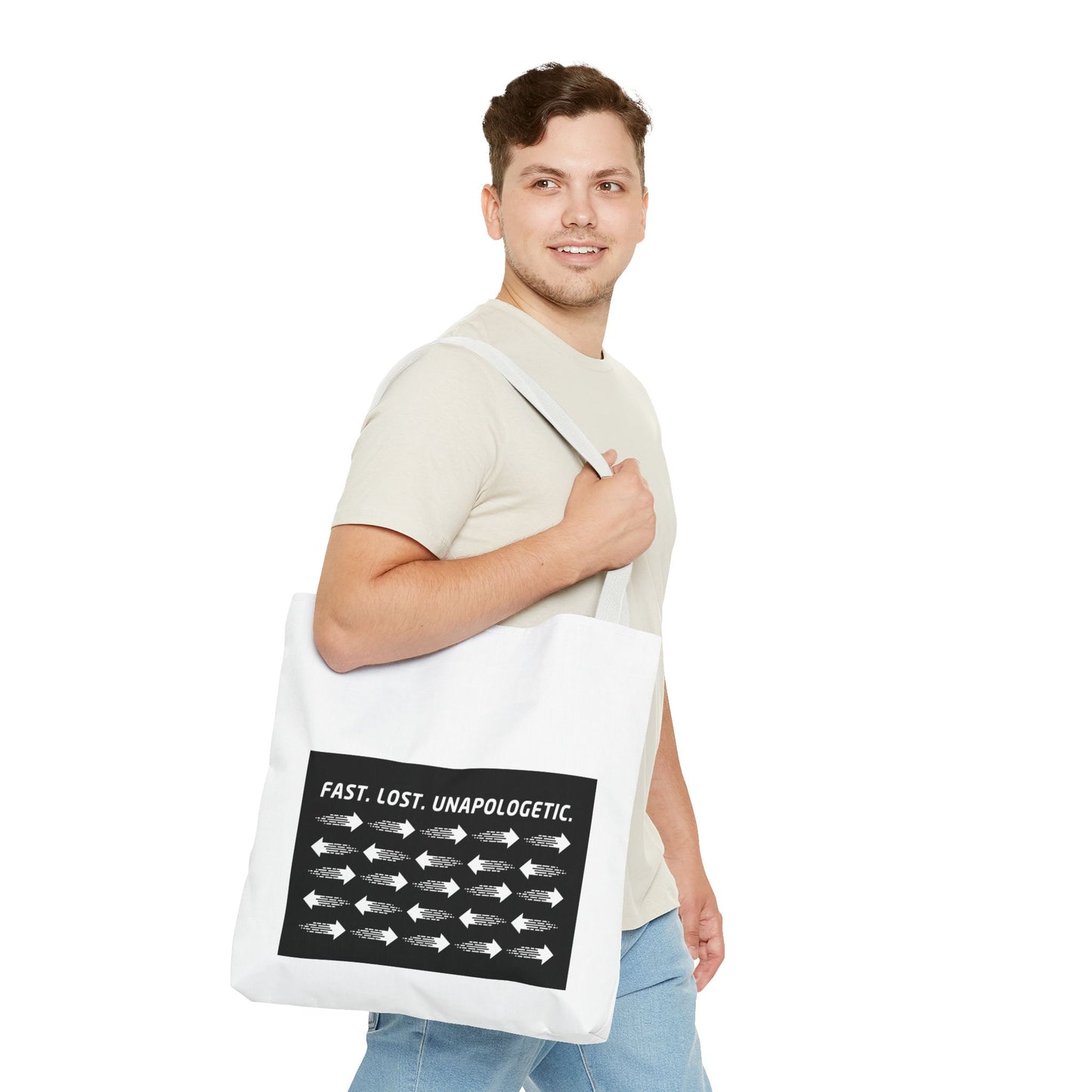 Fast. Lost. Unapologetic. – WIP25 Arrow Chaos Tote Bag
