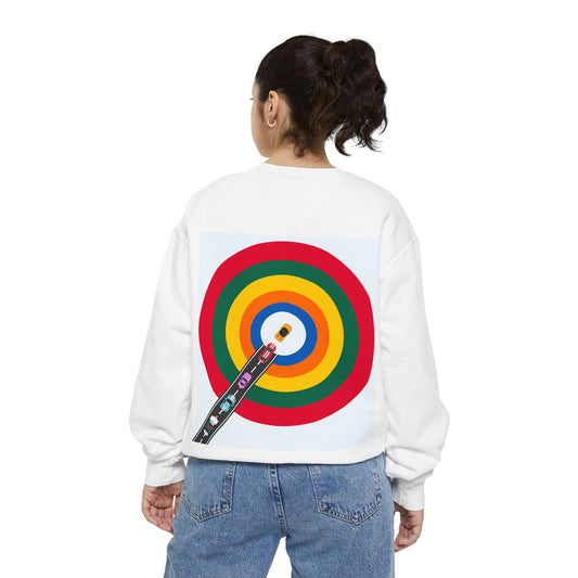 Circle Road Sweatshirt | Geometric Design with Cars and Colorful Circles