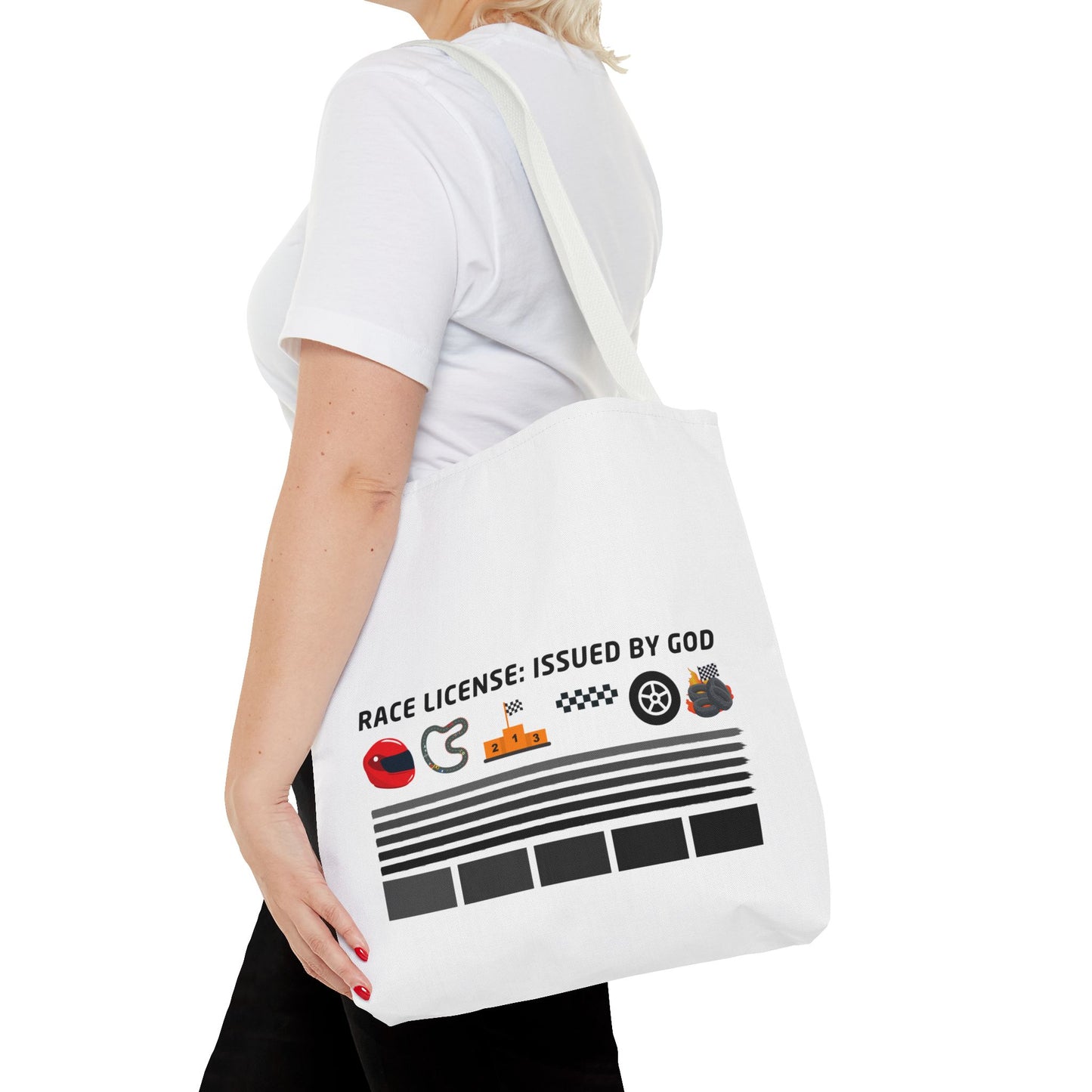 Race License: Issued by God – WIP25 Motorsports Tote Bag