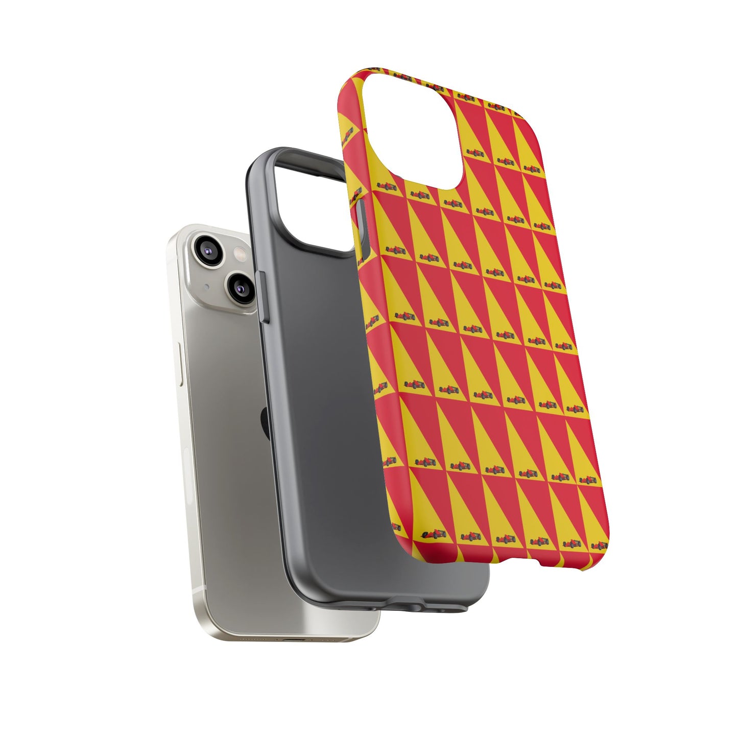 WIP25 iPhone Case – Triangular Grid Car Pattern | Sleek Racing-Inspired Tough Cases Design