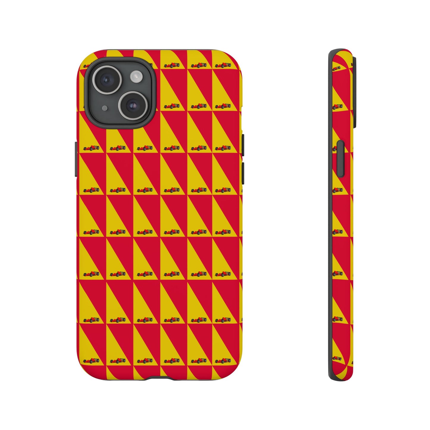 WIP25 iPhone Case – Triangular Grid Car Pattern | Sleek Racing-Inspired Tough Cases Design