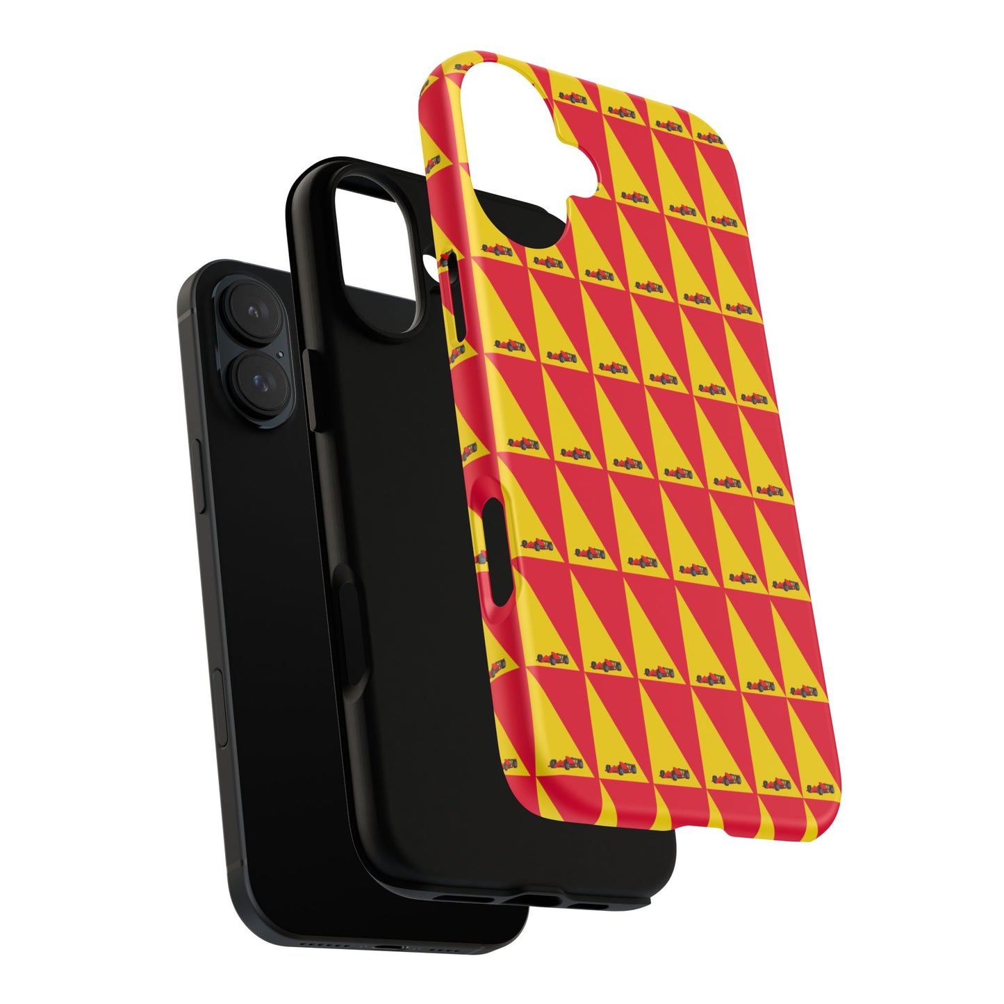 WIP25 iPhone Case – Triangular Grid Car Pattern | Sleek Racing-Inspired Tough Cases Design