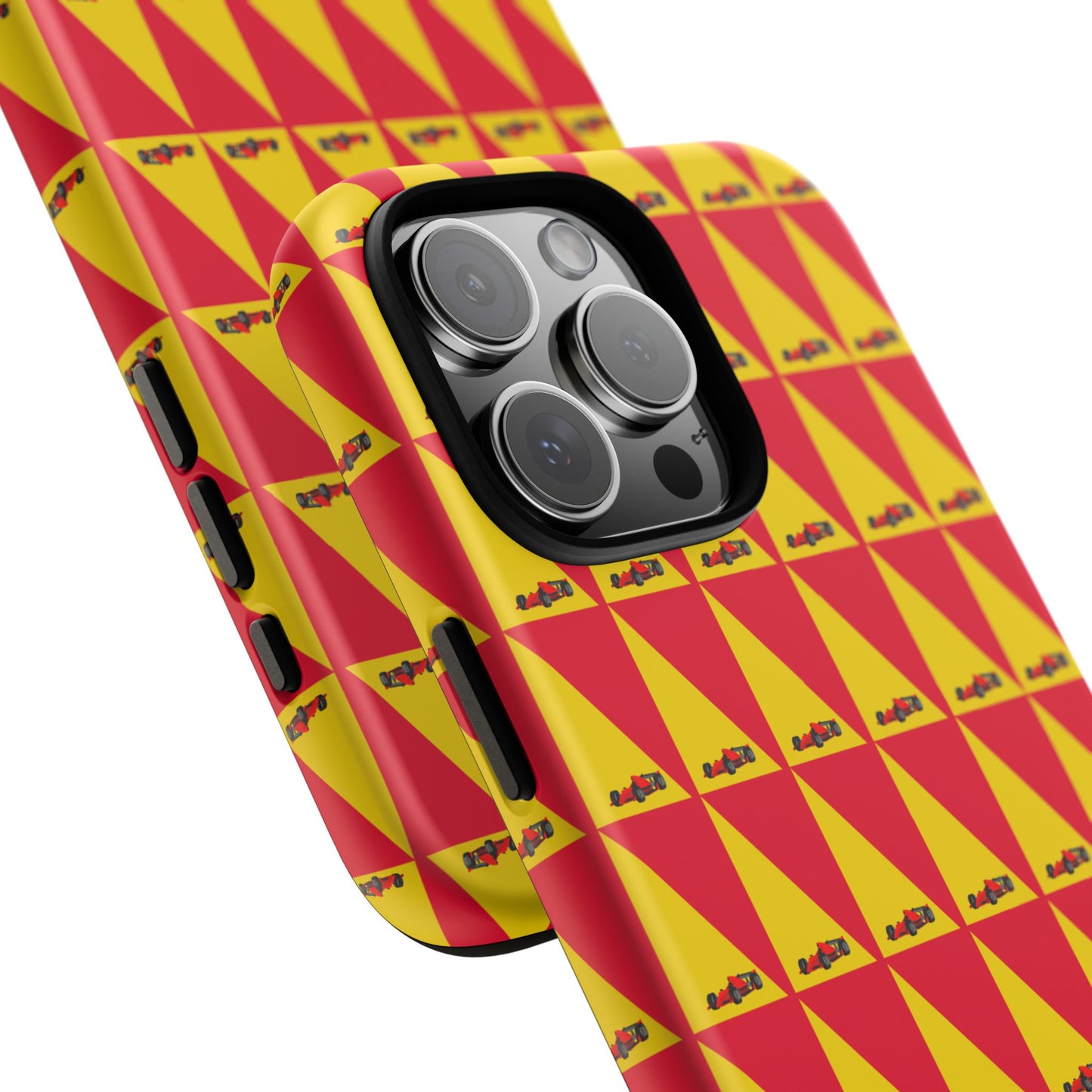 WIP25 iPhone Case – Triangular Grid Car Pattern | Sleek Racing-Inspired Tough Cases Design