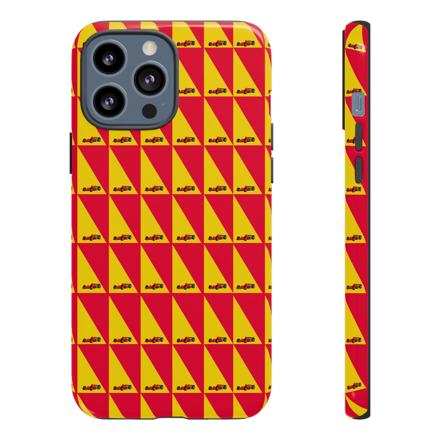 WIP25 iPhone Case – Triangular Grid Car Pattern | Sleek Racing-Inspired Tough Cases Design