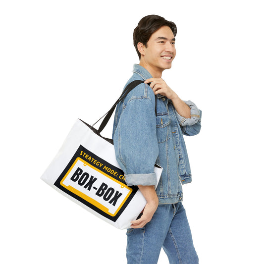 BOX BOX| Strategy Mode: Chaos – WIP25 F1-Inspired Weekender Tote Bag for Travel & Leisure