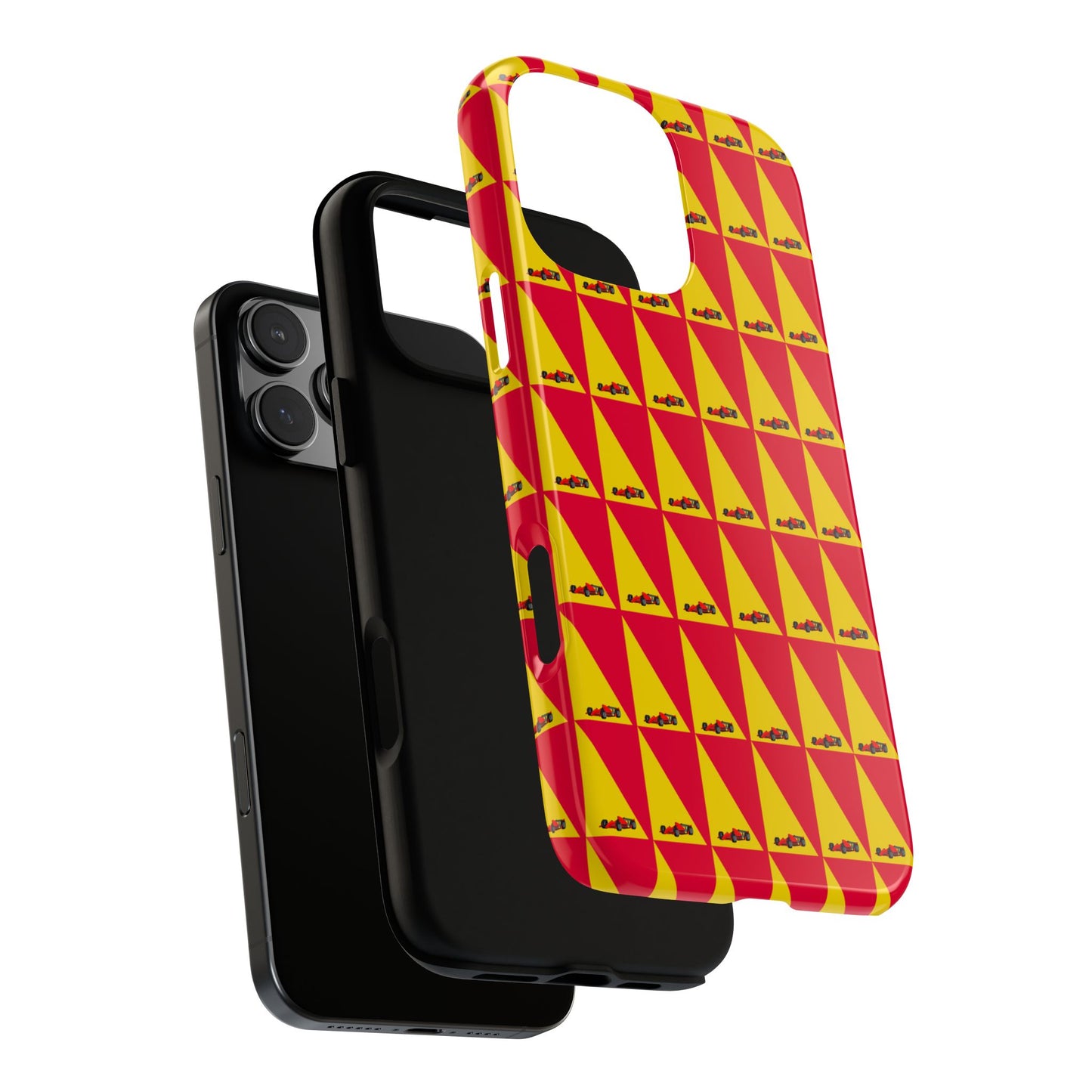 WIP25 iPhone Case – Triangular Grid Car Pattern | Sleek Racing-Inspired Tough Cases Design