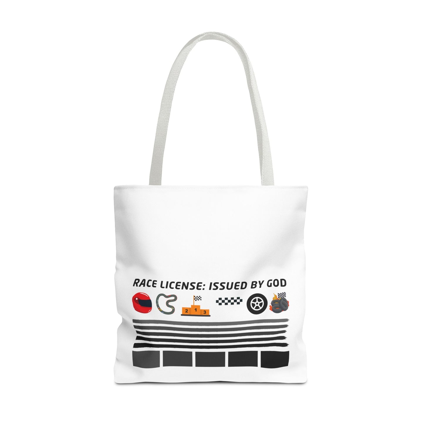 Race License: Issued by God – WIP25 Motorsports Tote Bag