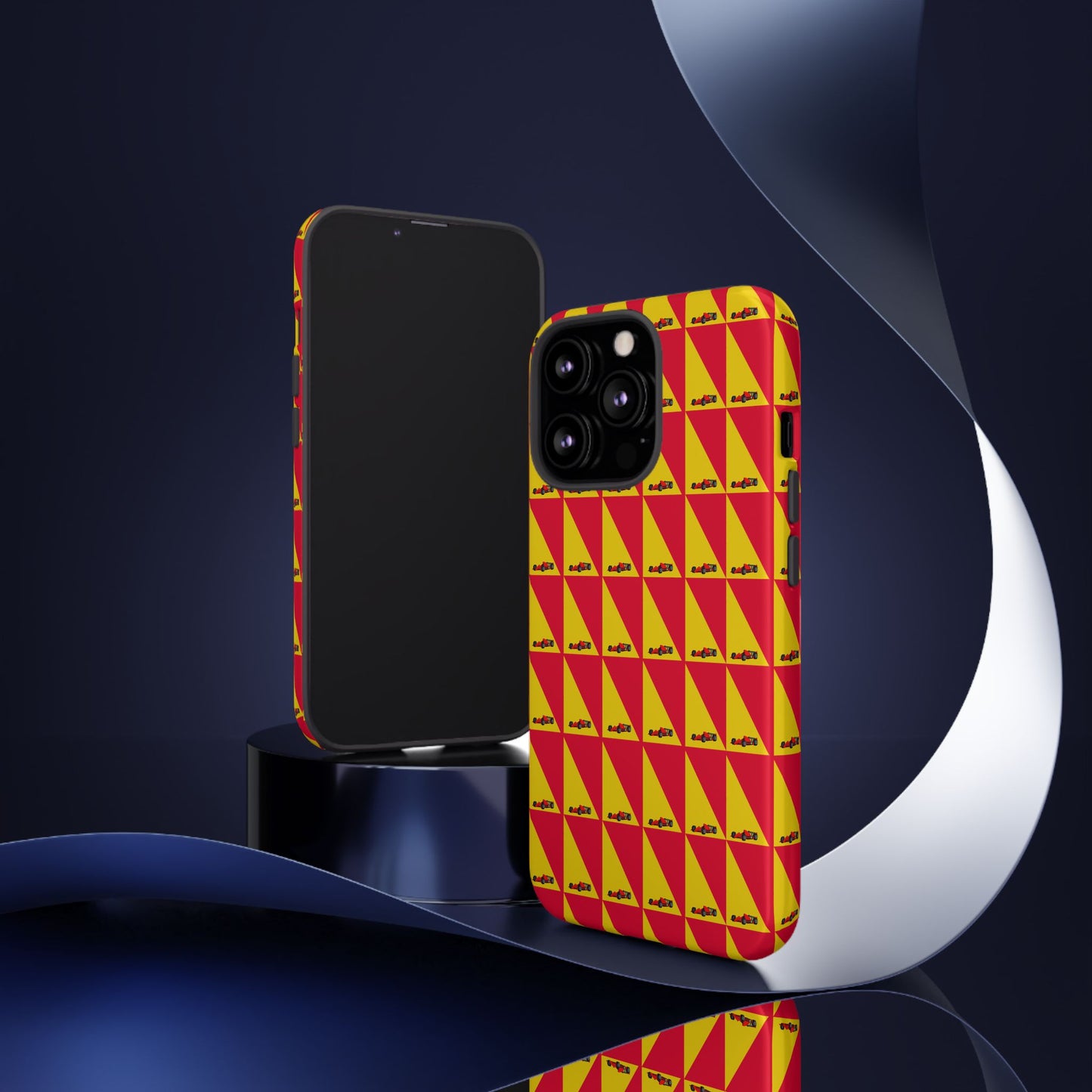 WIP25 iPhone Case – Triangular Grid Car Pattern | Sleek Racing-Inspired Tough Cases Design