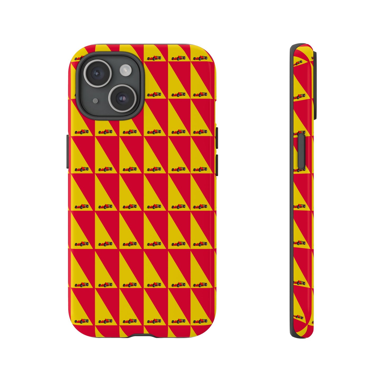 WIP25 iPhone Case – Triangular Grid Car Pattern | Sleek Racing-Inspired Tough Cases Design