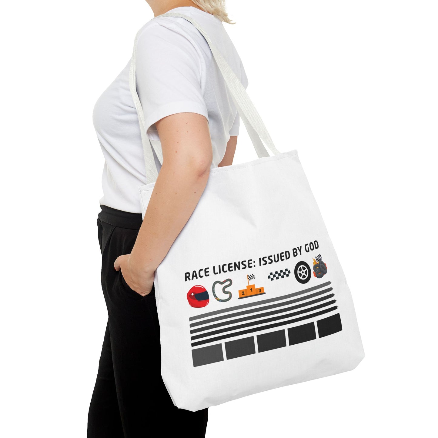Race License: Issued by God – WIP25 Motorsports Tote Bag
