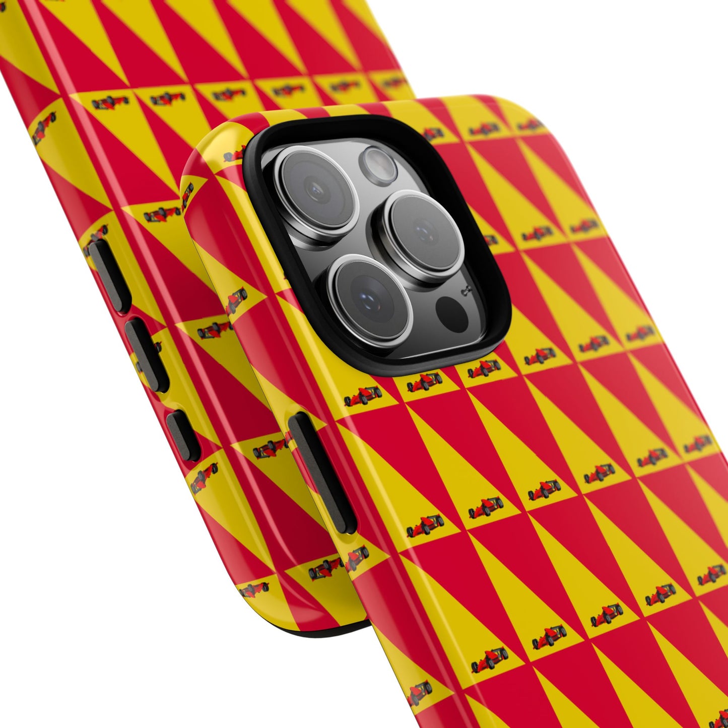 WIP25 iPhone Case – Triangular Grid Car Pattern | Sleek Racing-Inspired Tough Cases Design