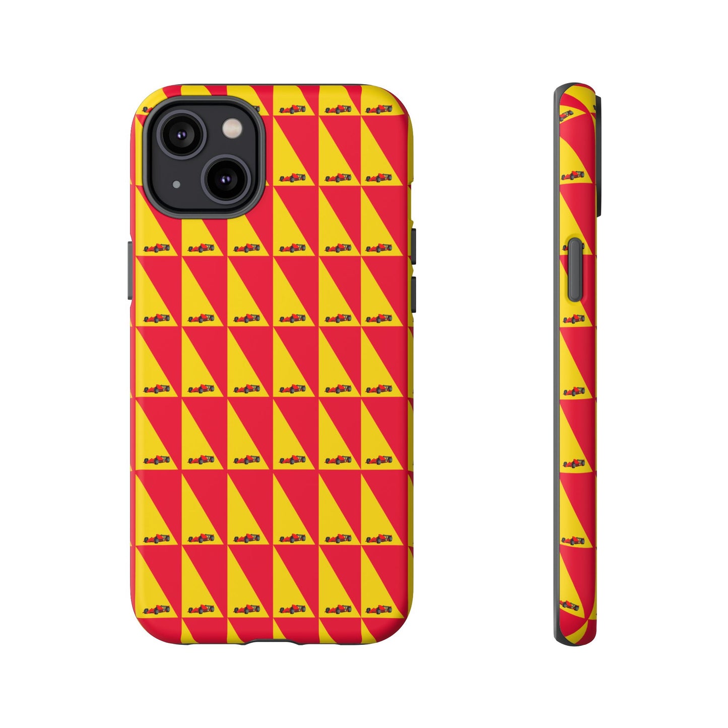 WIP25 iPhone Case – Triangular Grid Car Pattern | Sleek Racing-Inspired Tough Cases Design