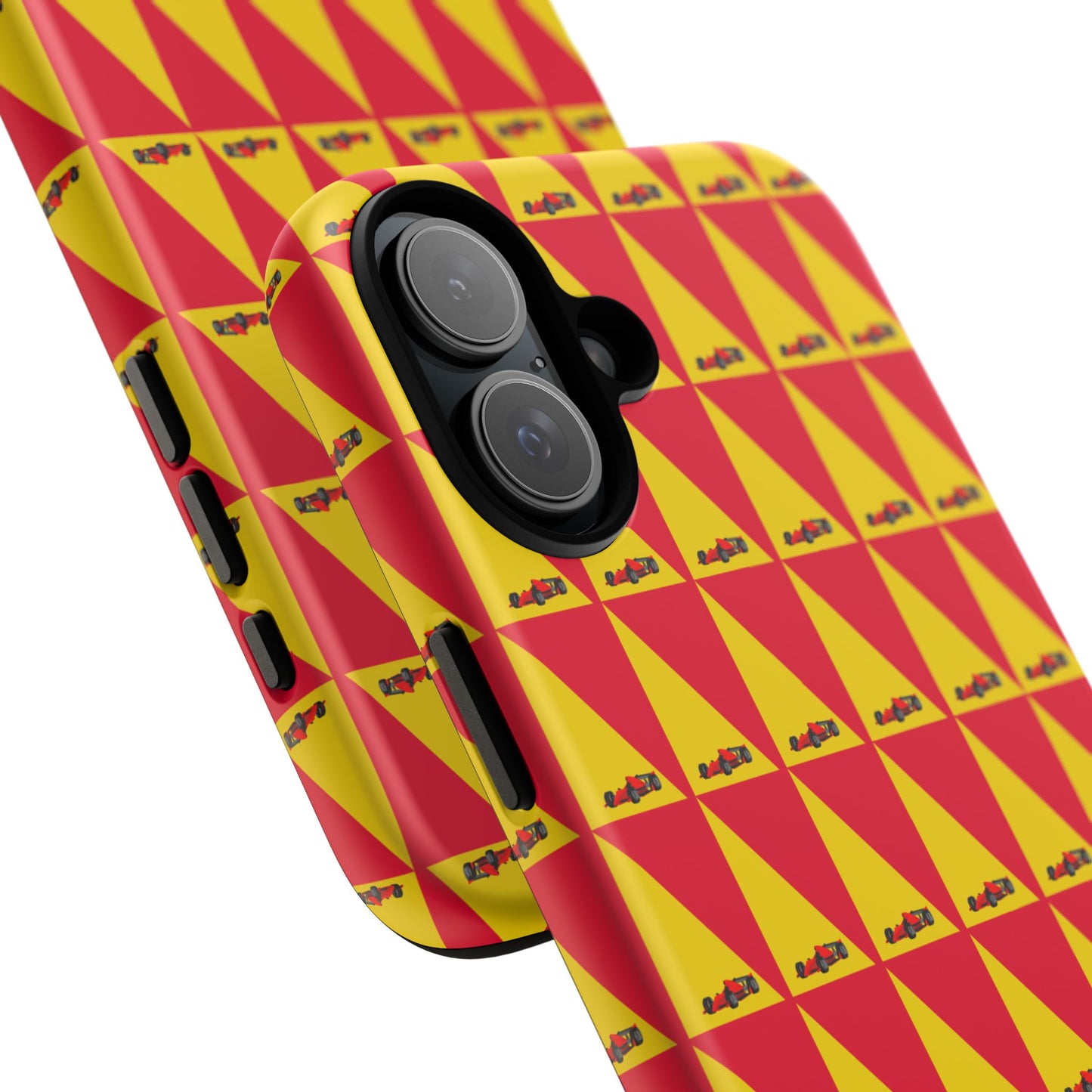 WIP25 iPhone Case – Triangular Grid Car Pattern | Sleek Racing-Inspired Tough Cases Design