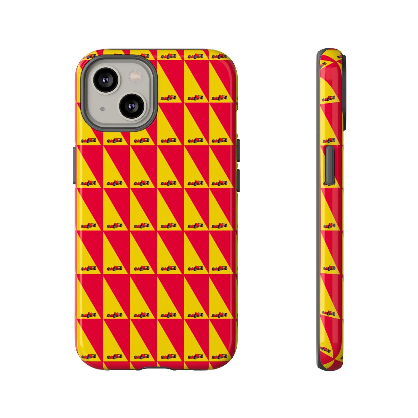 WIP25 iPhone Case – Triangular Grid Car Pattern | Sleek Racing-Inspired Tough Cases Design