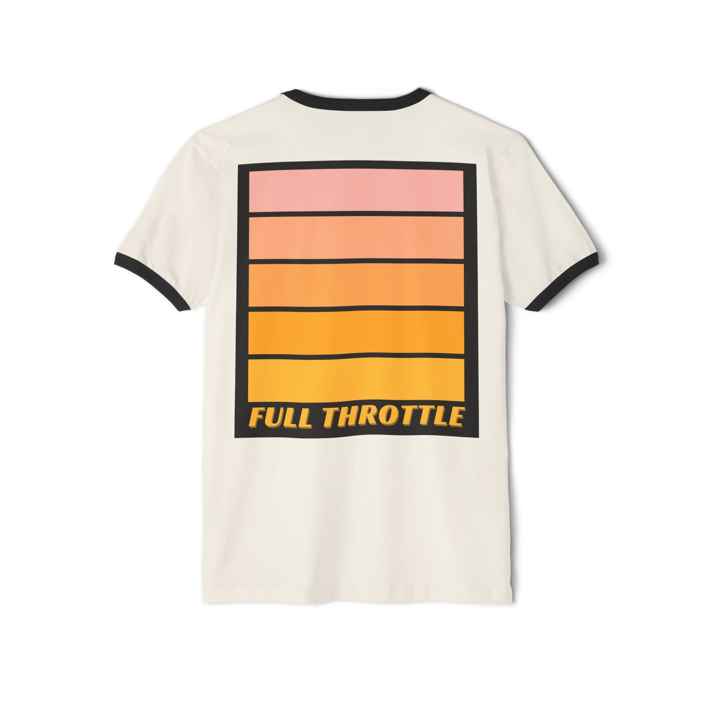Retro 'Full Throttle' Unisex Cotton Ringer T-Shirt for Bold Statement