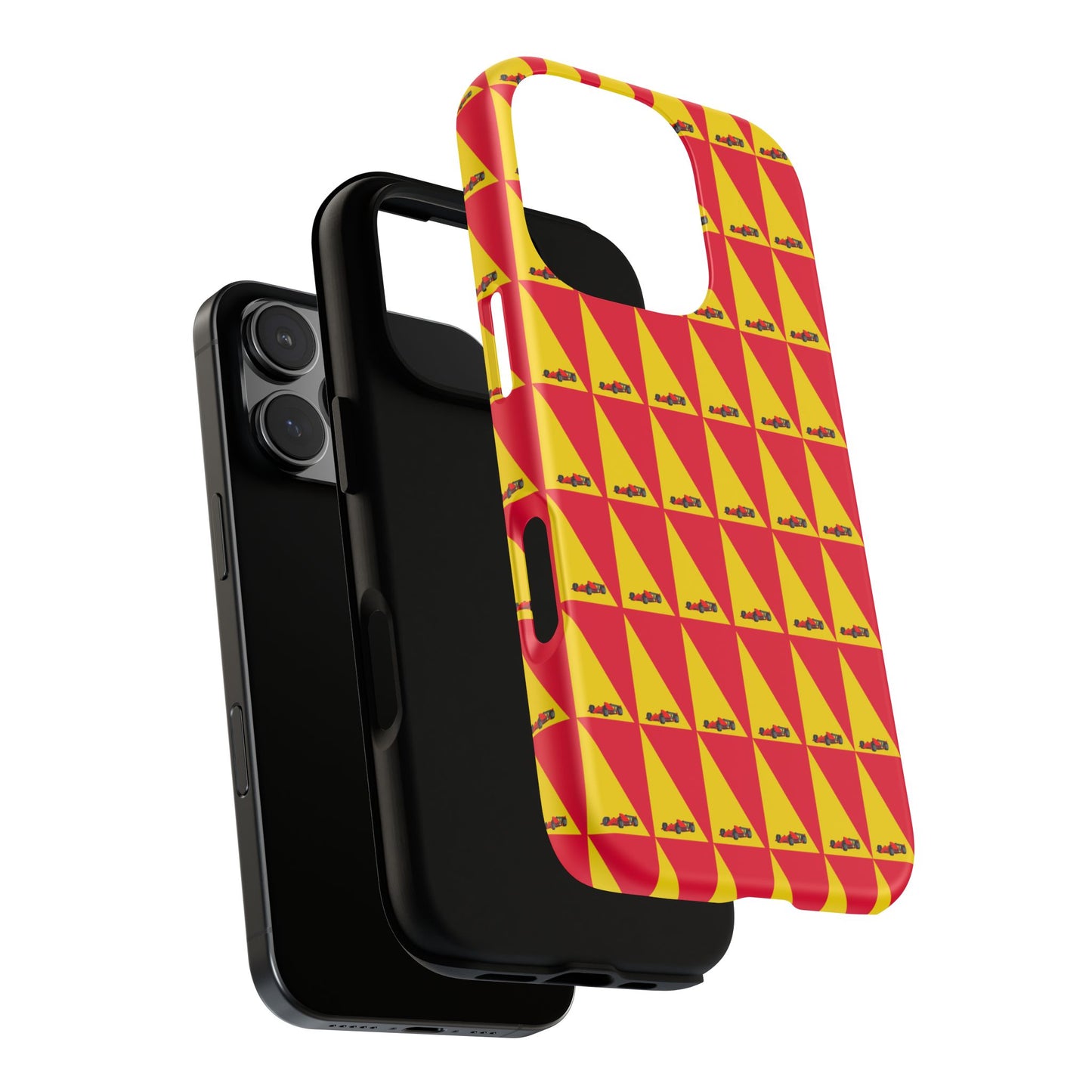 WIP25 iPhone Case – Triangular Grid Car Pattern | Sleek Racing-Inspired Tough Cases Design