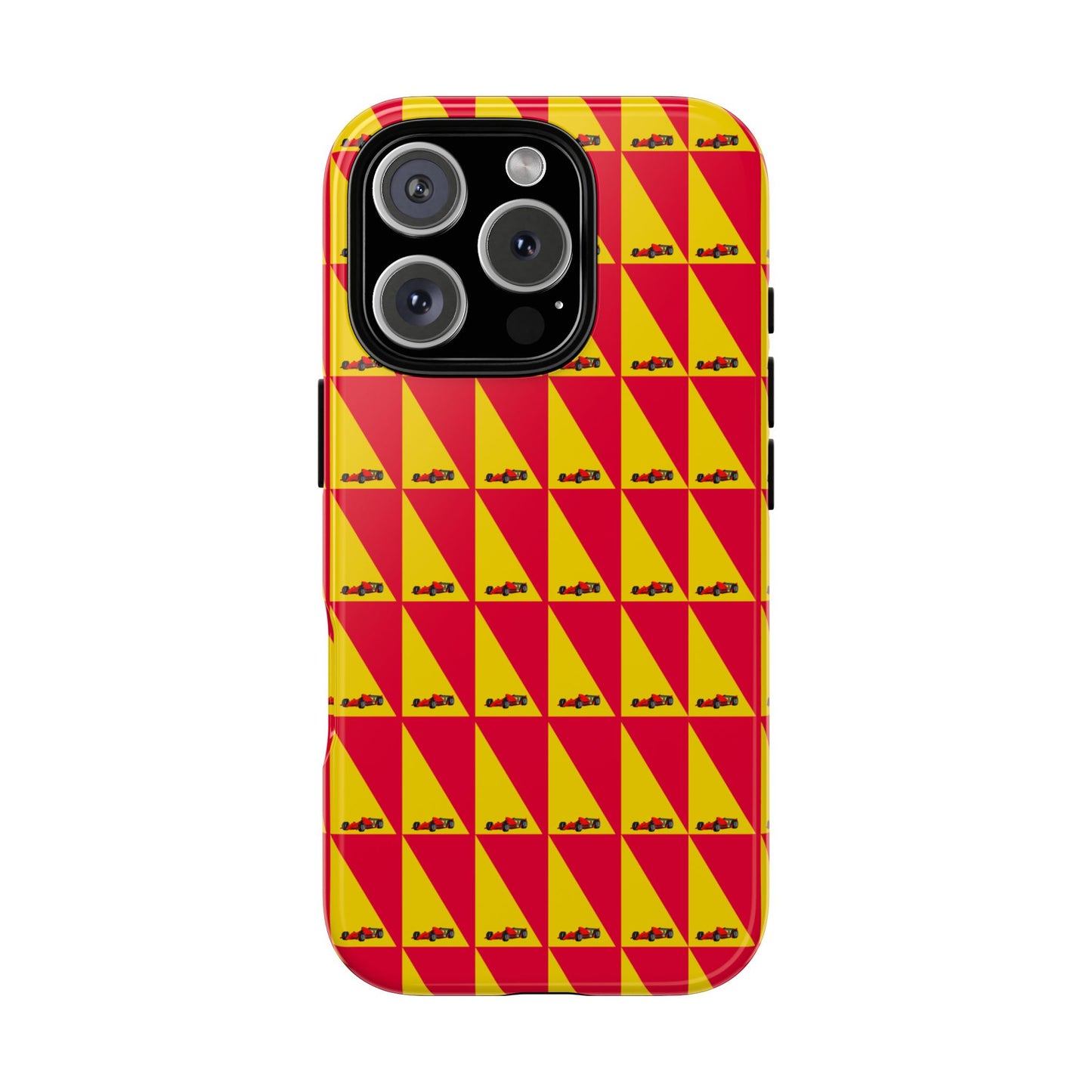WIP25 iPhone Case – Triangular Grid Car Pattern | Sleek Racing-Inspired Tough Cases Design