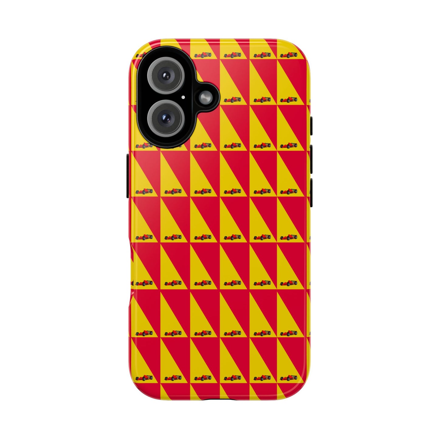 WIP25 iPhone Case – Triangular Grid Car Pattern | Sleek Racing-Inspired Tough Cases Design