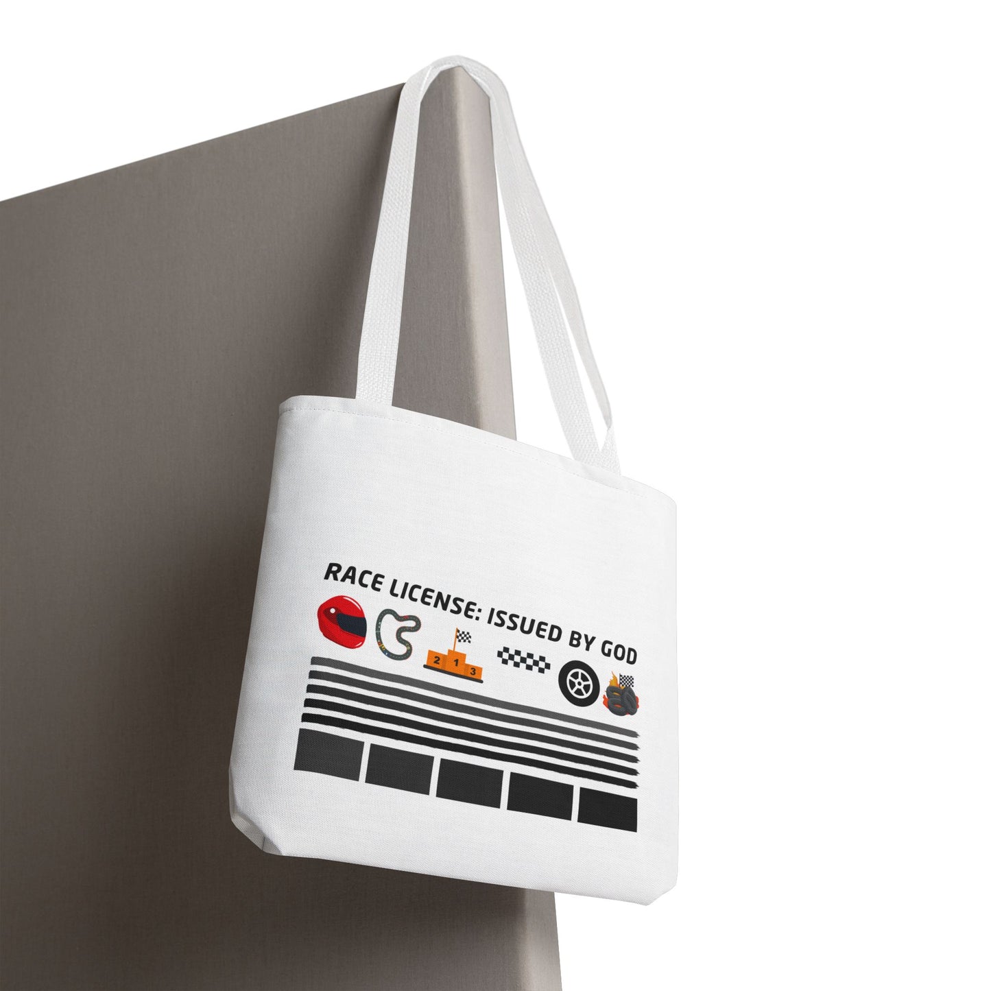 Race License: Issued by God – WIP25 Motorsports Tote Bag