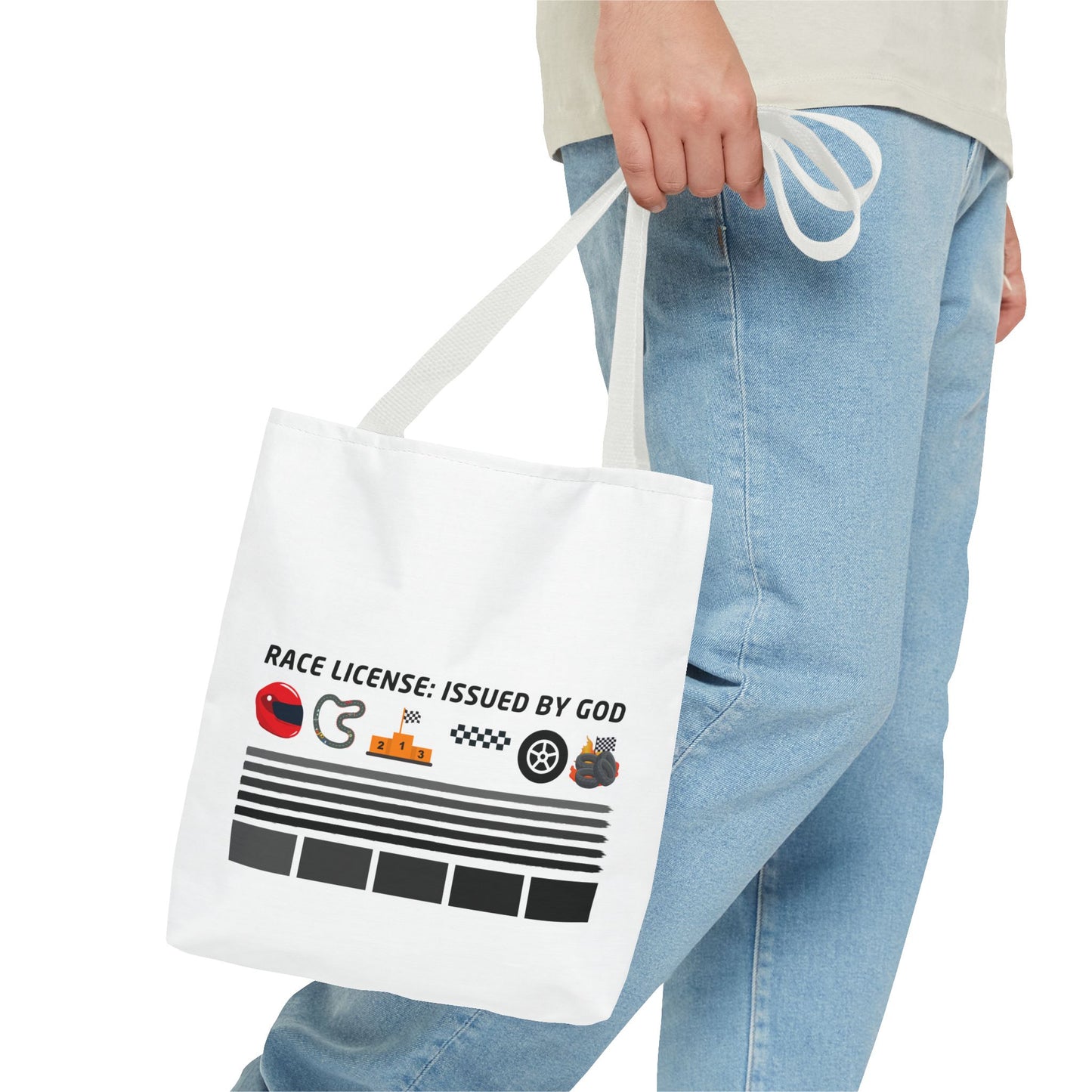 Race License: Issued by God – WIP25 Motorsports Tote Bag