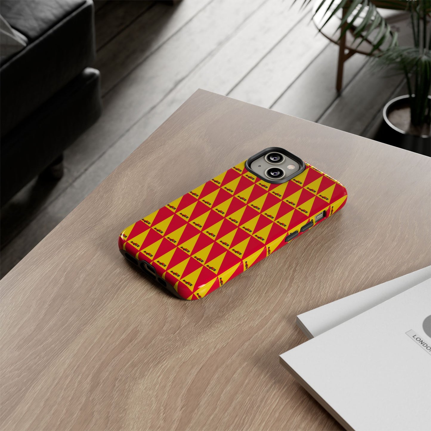 WIP25 iPhone Case – Triangular Grid Car Pattern | Sleek Racing-Inspired Tough Cases Design