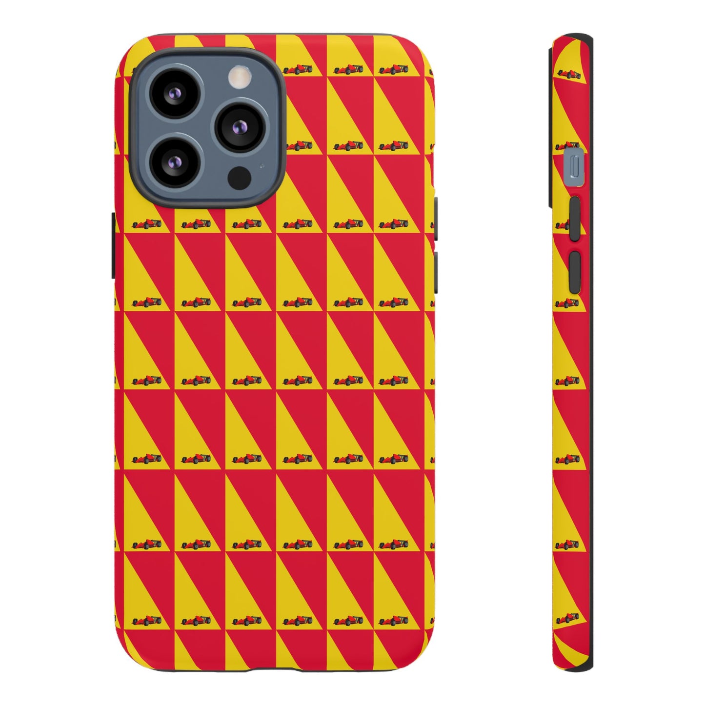 WIP25 iPhone Case – Triangular Grid Car Pattern | Sleek Racing-Inspired Tough Cases Design