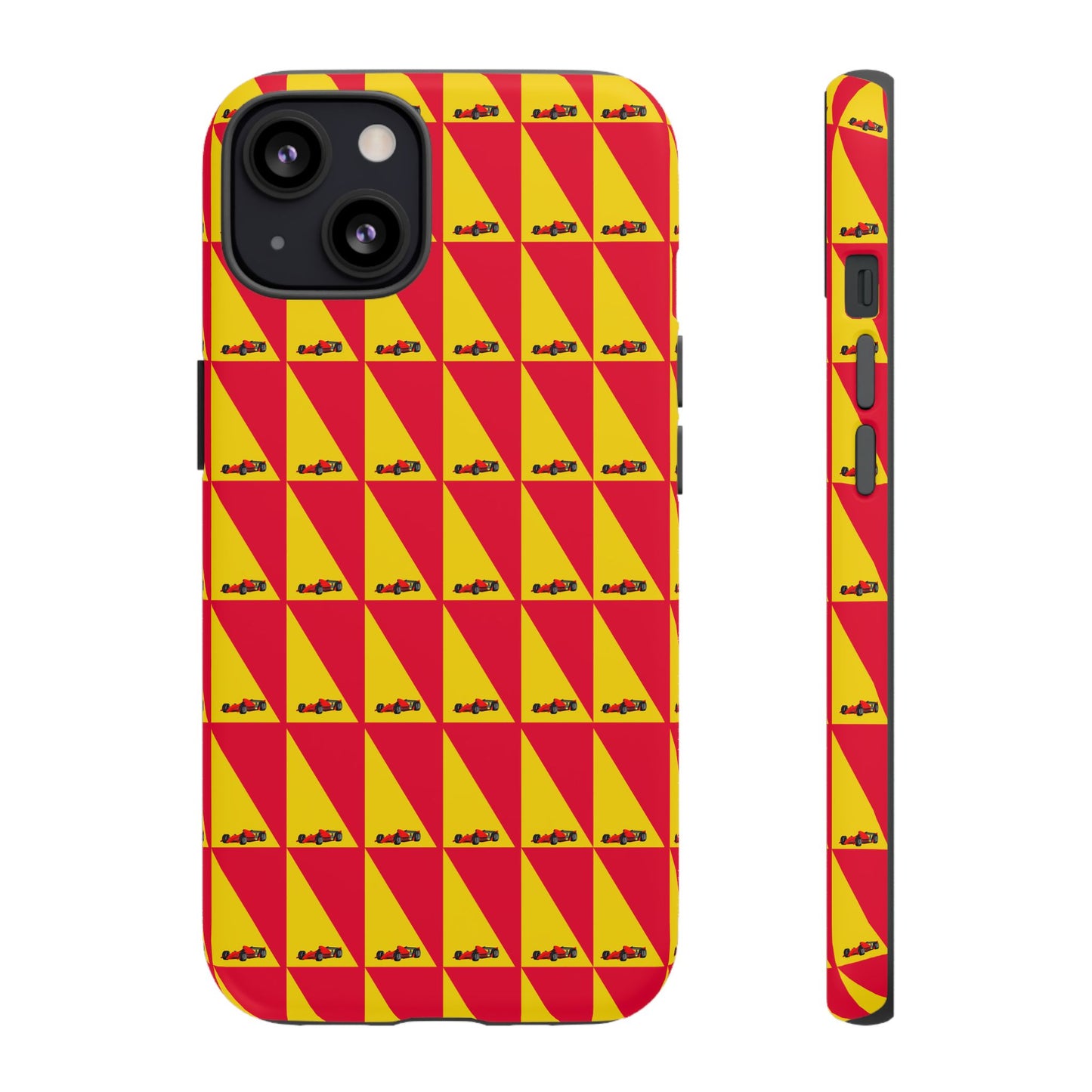 WIP25 iPhone Case – Triangular Grid Car Pattern | Sleek Racing-Inspired Tough Cases Design