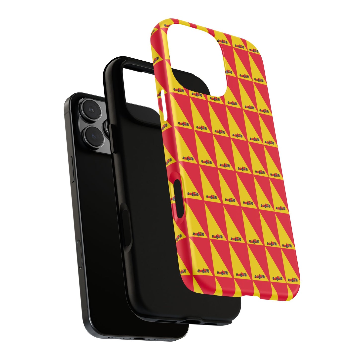 WIP25 iPhone Case – Triangular Grid Car Pattern | Sleek Racing-Inspired Tough Cases Design