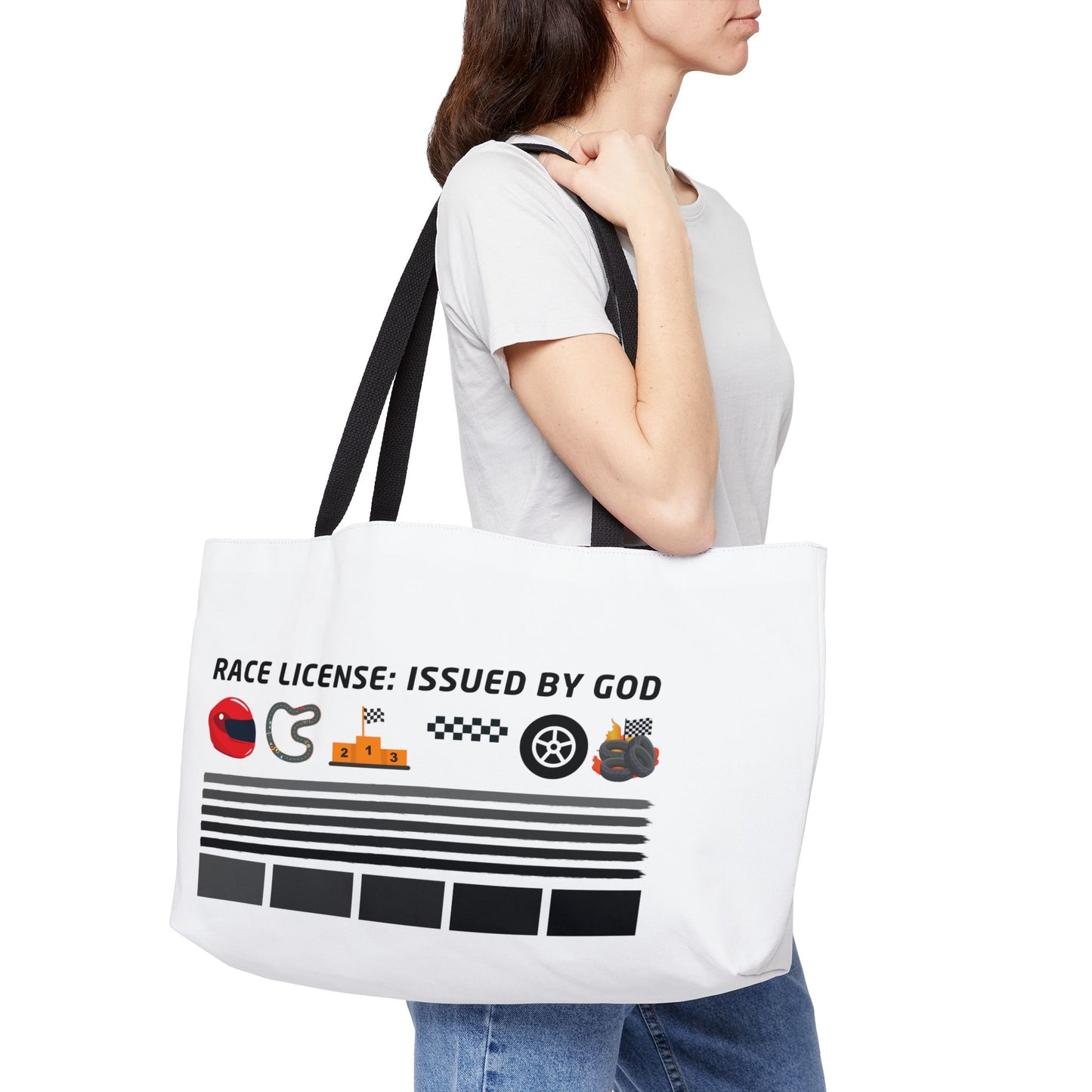 Race License: Issued by God – WIP25 Motorsports Tote Bag