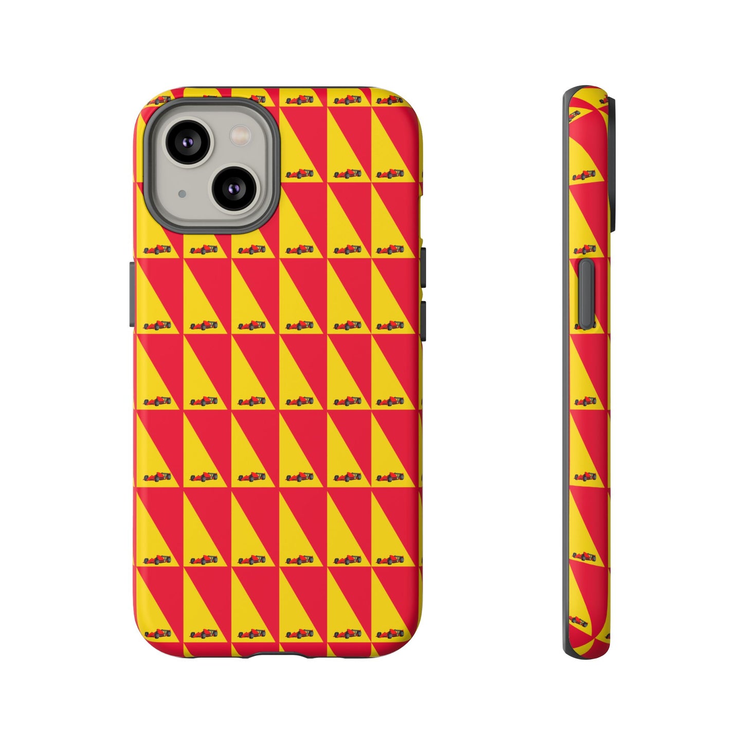 WIP25 iPhone Case – Triangular Grid Car Pattern | Sleek Racing-Inspired Tough Cases Design