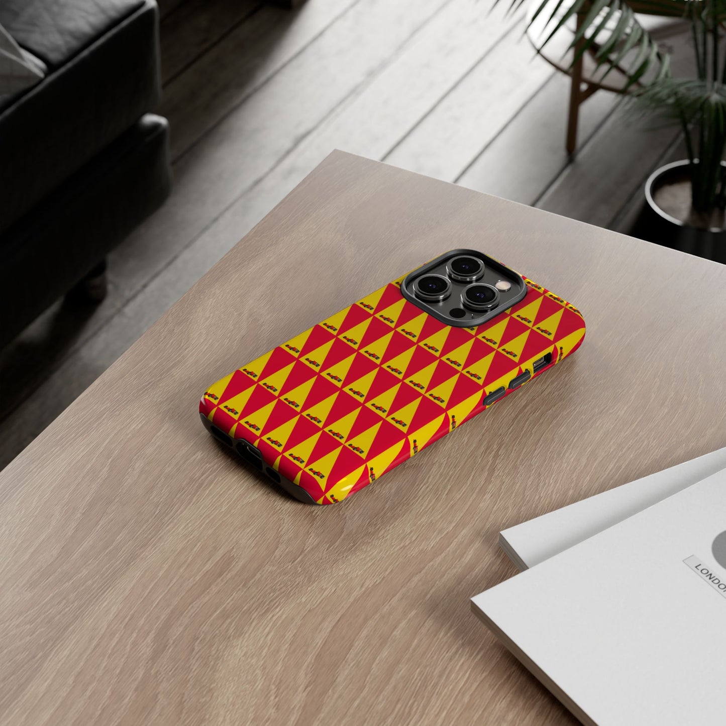 WIP25 iPhone Case – Triangular Grid Car Pattern | Sleek Racing-Inspired Tough Cases Design