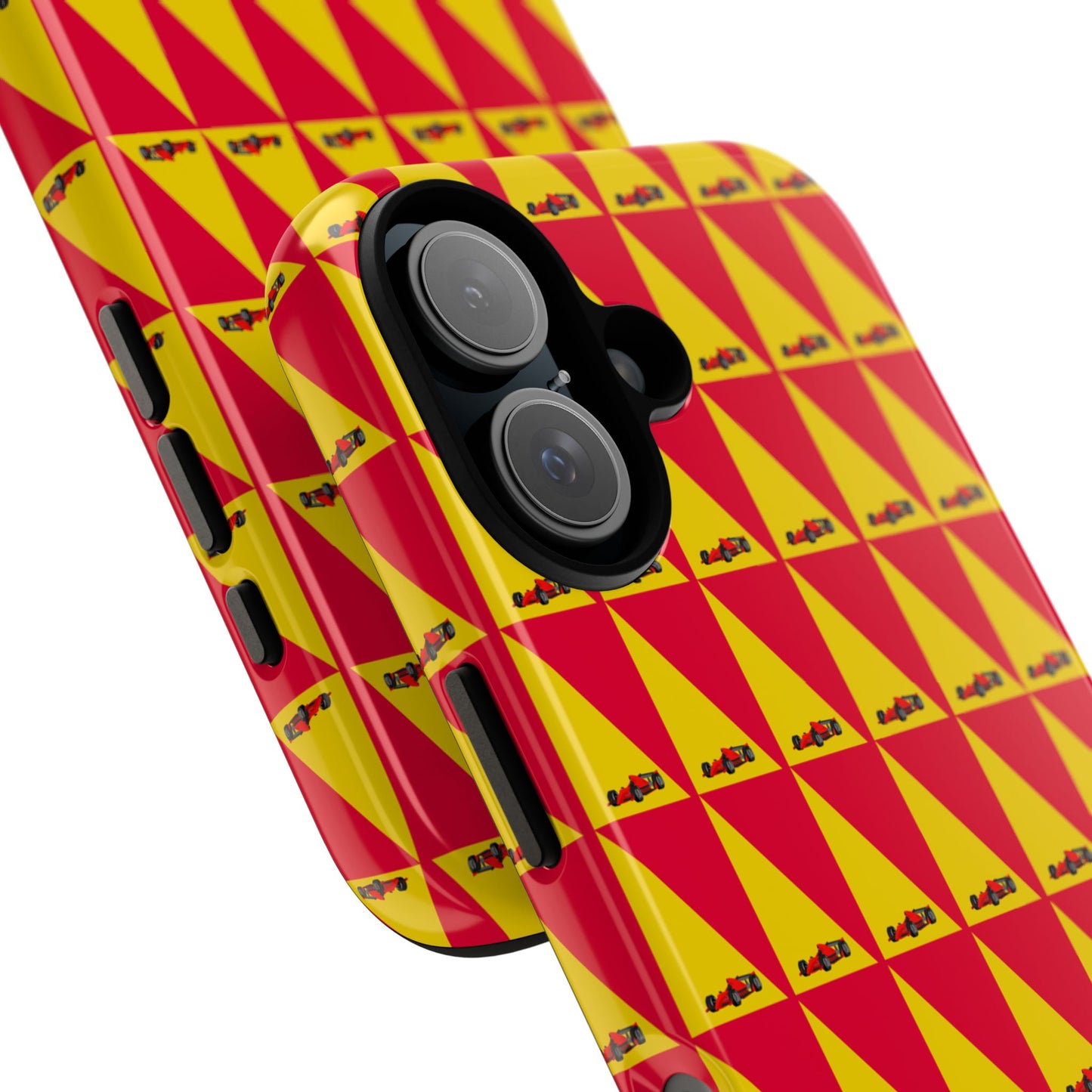 WIP25 iPhone Case – Triangular Grid Car Pattern | Sleek Racing-Inspired Tough Cases Design