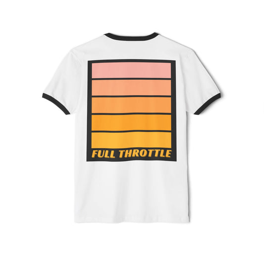 Retro 'Full Throttle' Unisex Cotton Ringer T-Shirt for Bold Statement