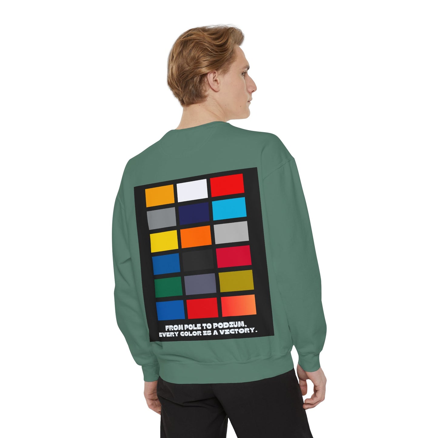“From Pole to Podium” Sweatshirt | F1 Racing Team Colors & Victory-Inspired Apparel