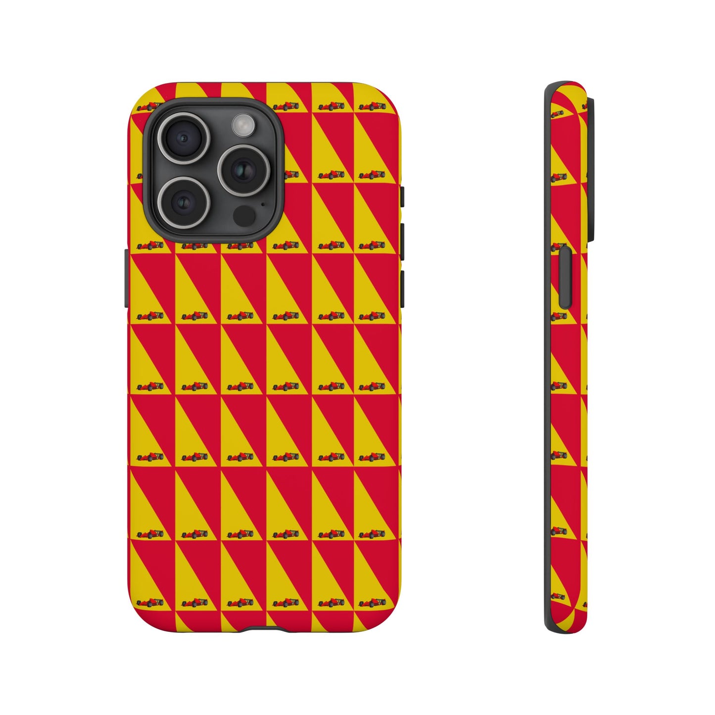 WIP25 iPhone Case – Triangular Grid Car Pattern | Sleek Racing-Inspired Tough Cases Design