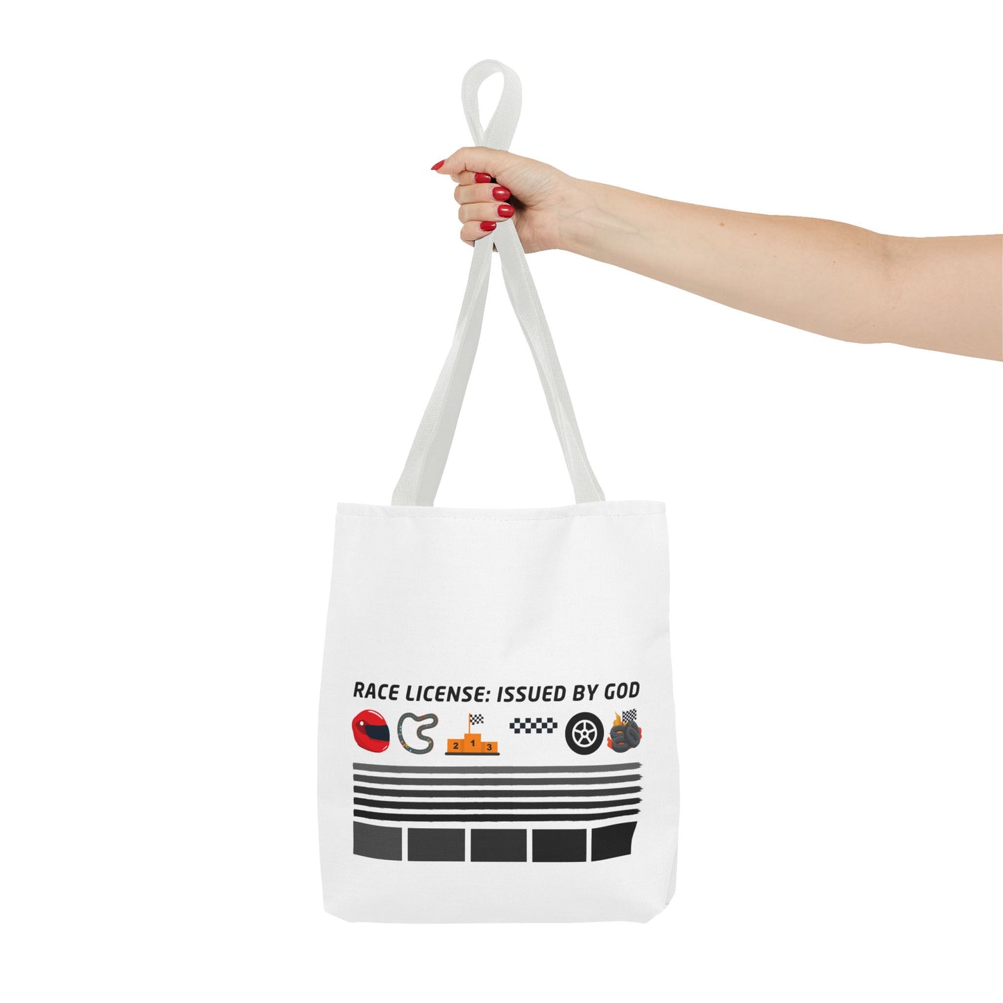 Race License: Issued by God – WIP25 Motorsports Tote Bag