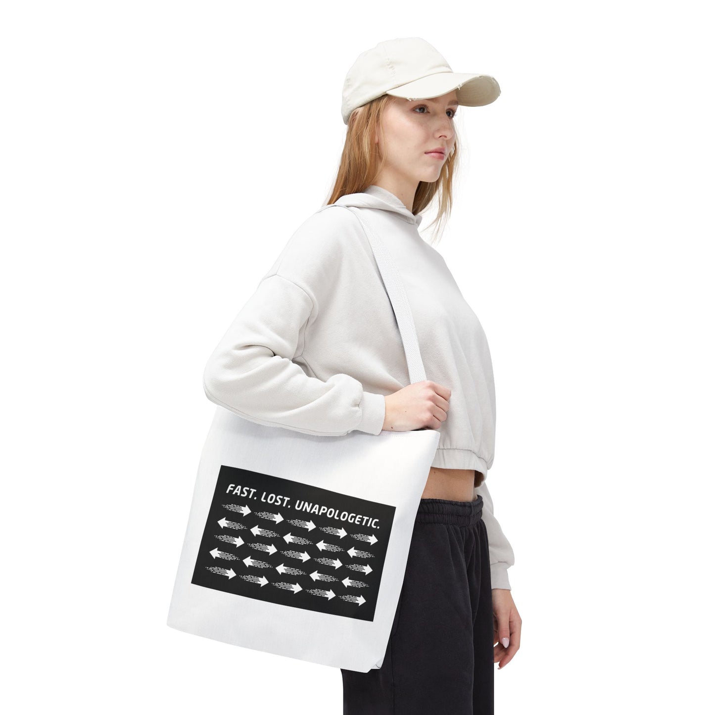 Fast. Lost. Unapologetic. – WIP25 Arrow Chaos Tote Bag
