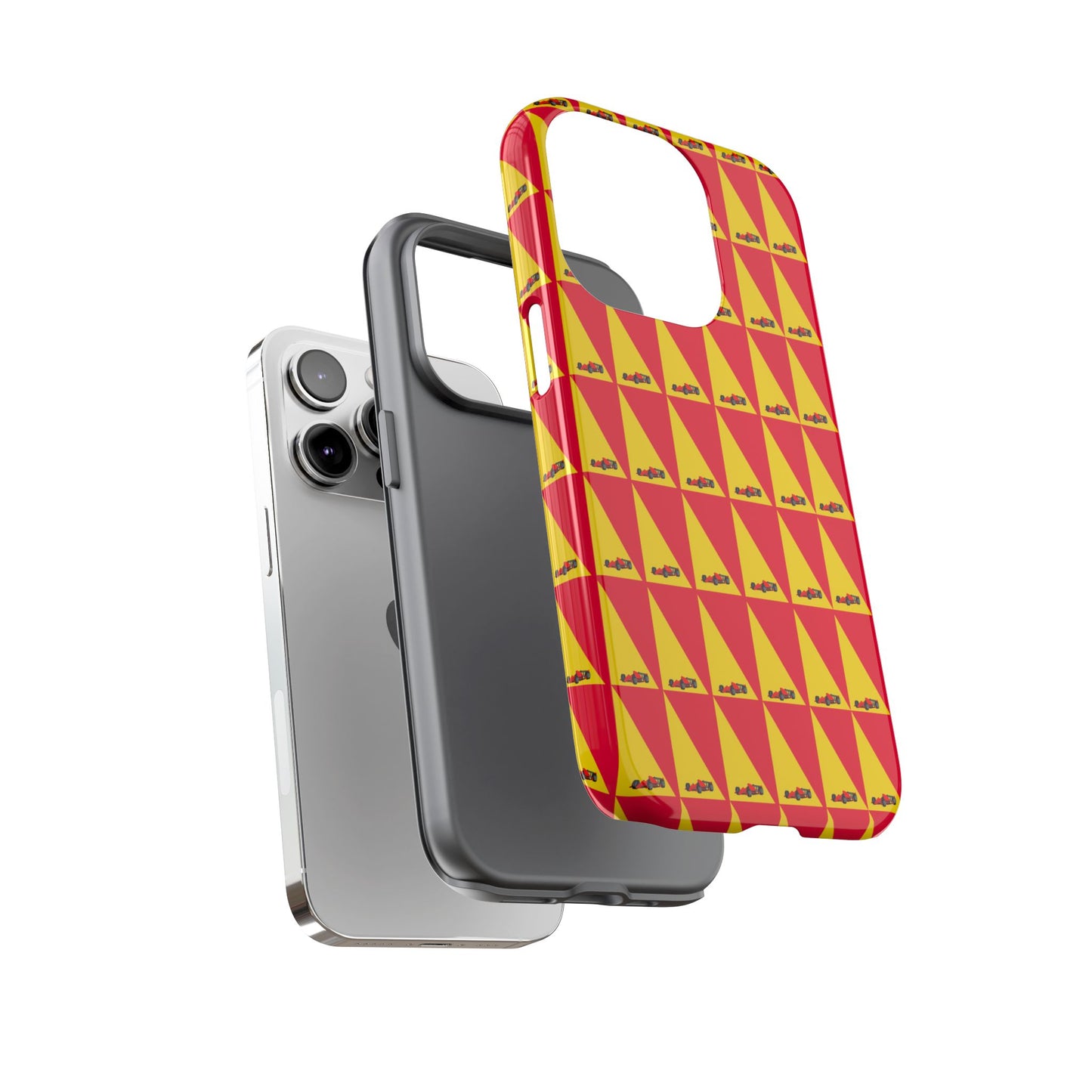 WIP25 iPhone Case – Triangular Grid Car Pattern | Sleek Racing-Inspired Tough Cases Design