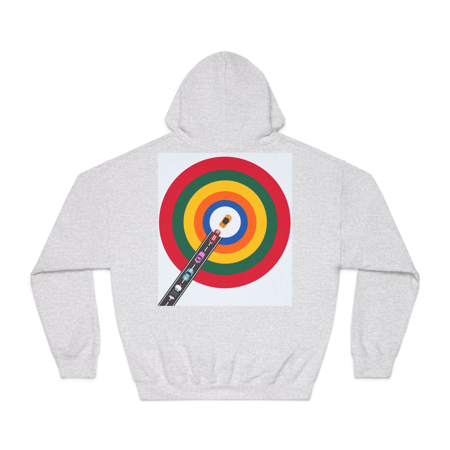 Dynamic Racing Circles Hoodie - F1 Inspired Design with Car Focus