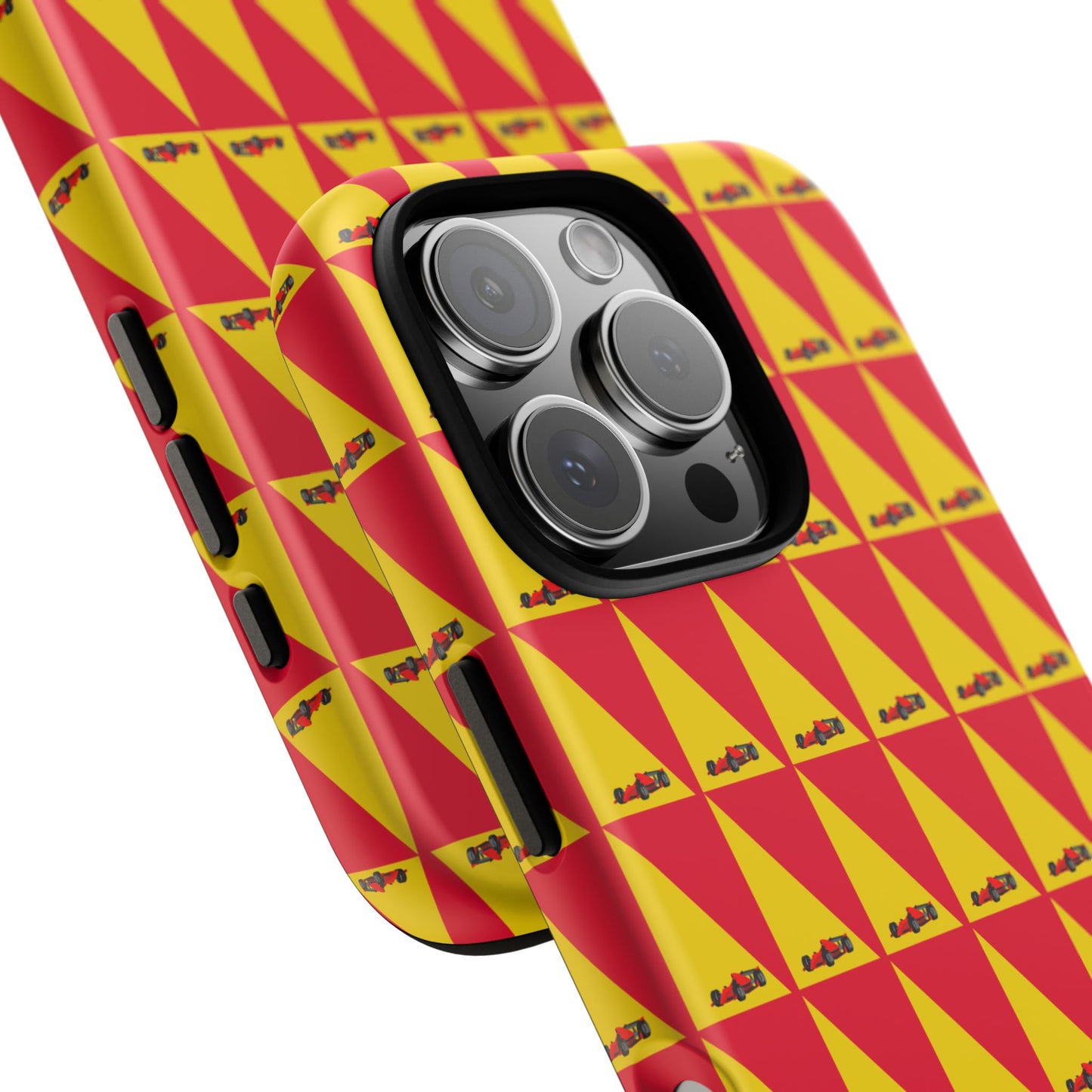 WIP25 iPhone Case – Triangular Grid Car Pattern | Sleek Racing-Inspired Tough Cases Design